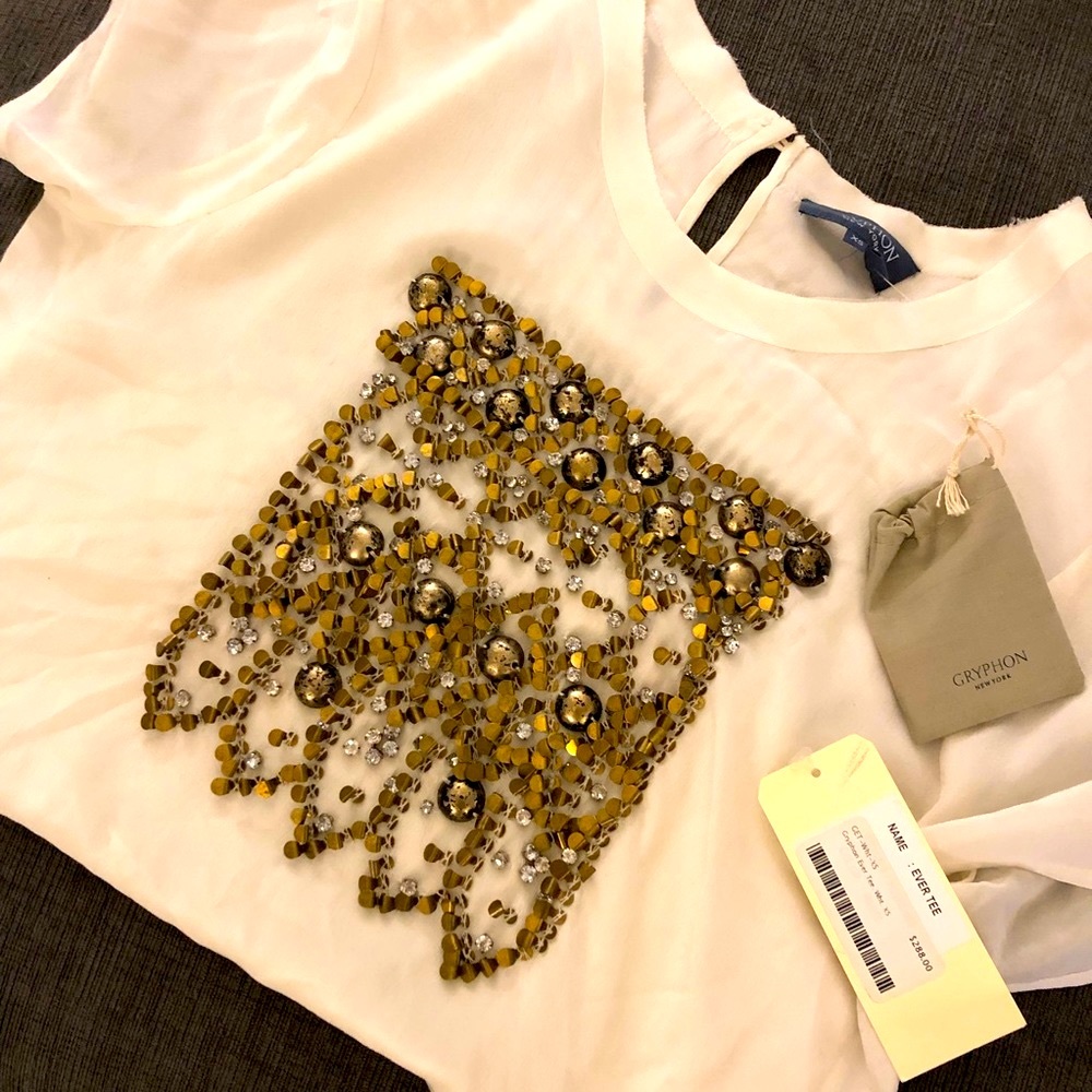 Gryphon Ever Tee, Wht XS *statement piece!! NWT - Picture 4 of 7